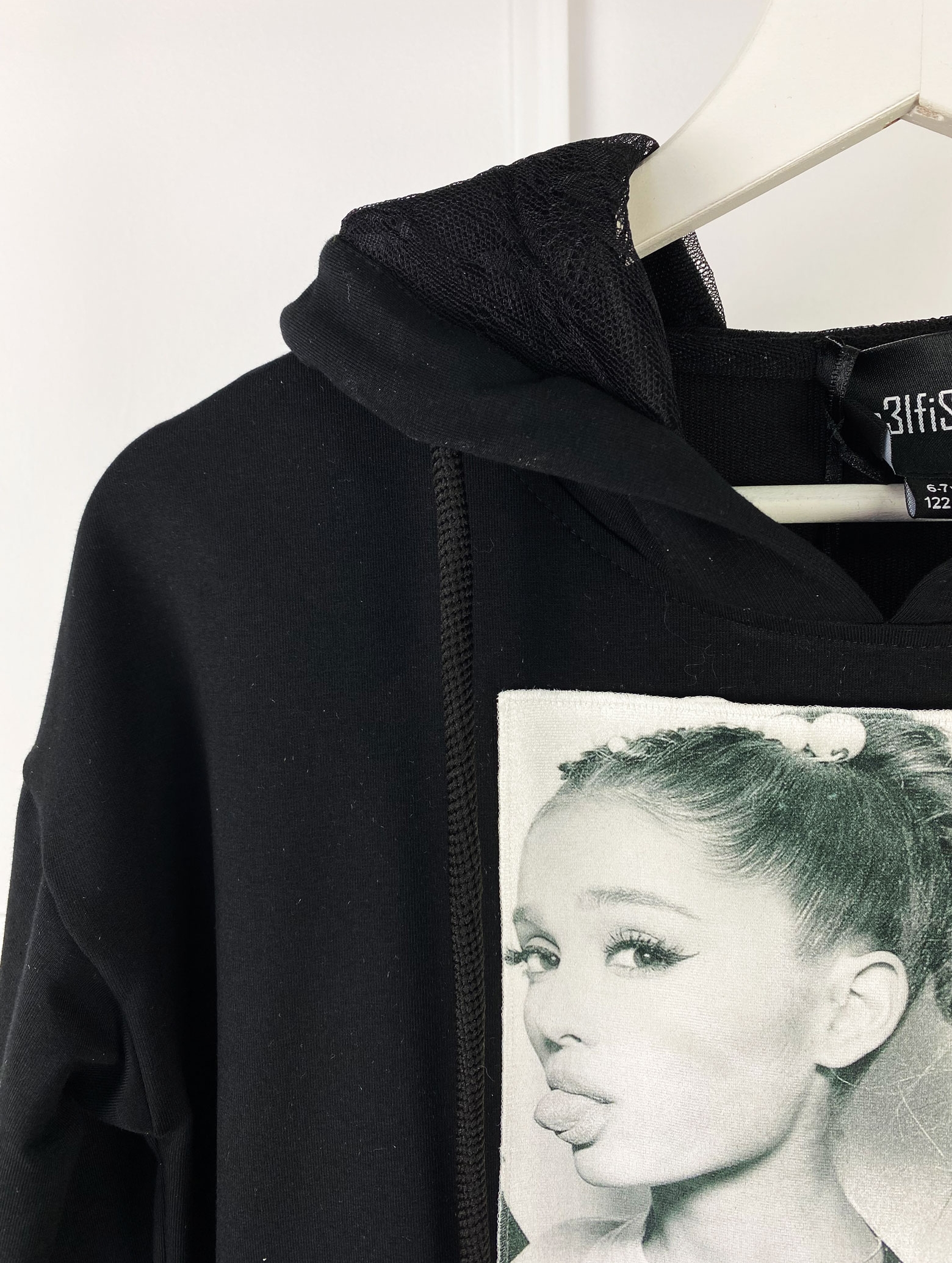 Удължен детски суйтшърт с дълъг ръкав и качулка Ariana Grande
