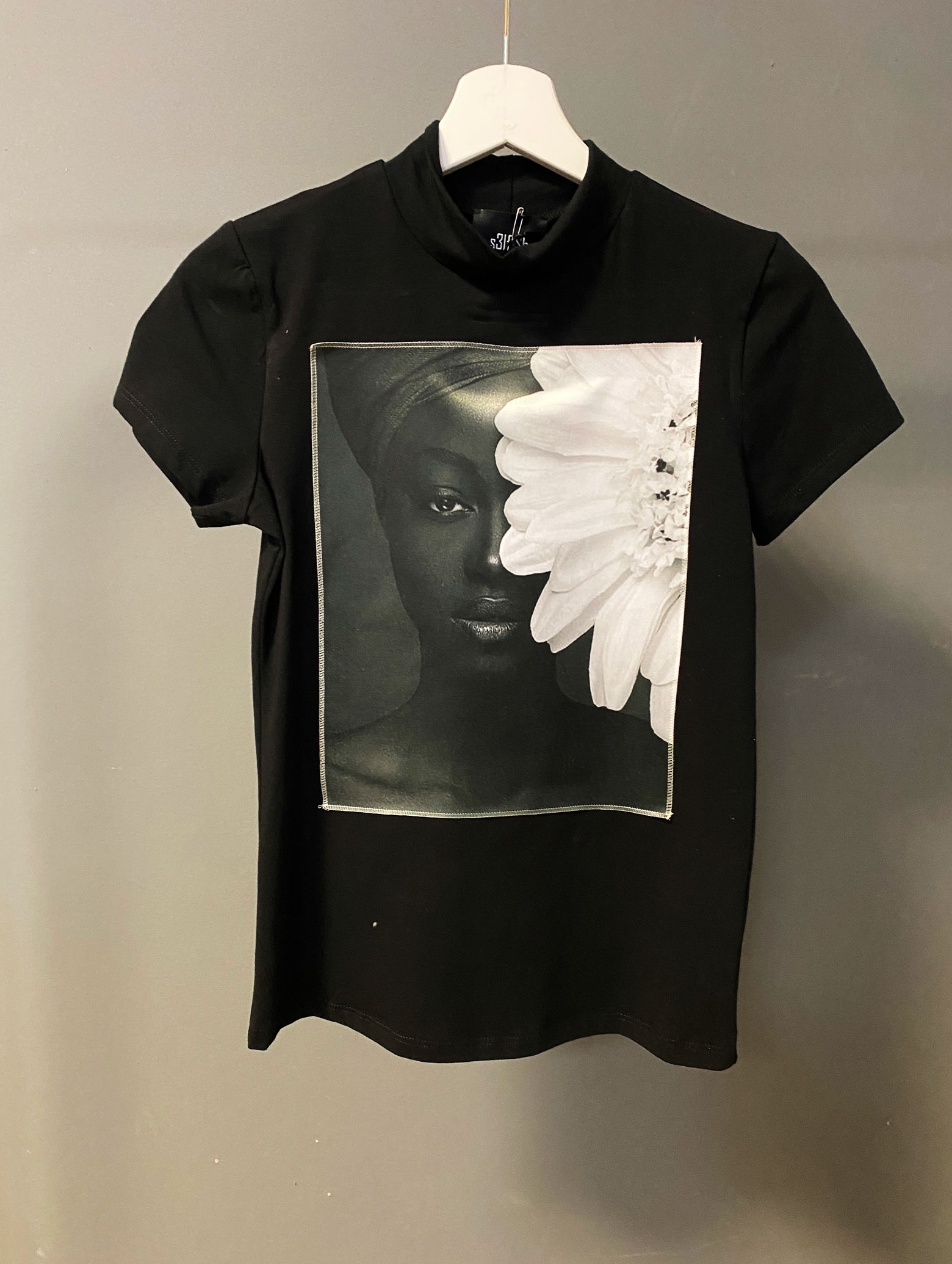 Поло с къс ръкав black and white