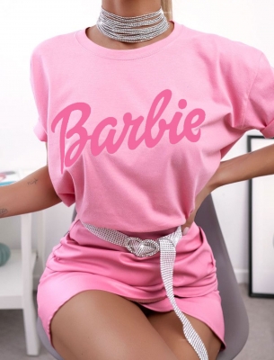 Широка тениска BARBIE pink