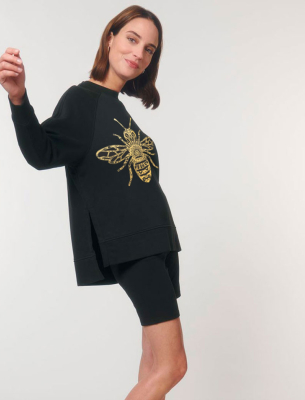 oversize суичър със цепка Qeen Bee