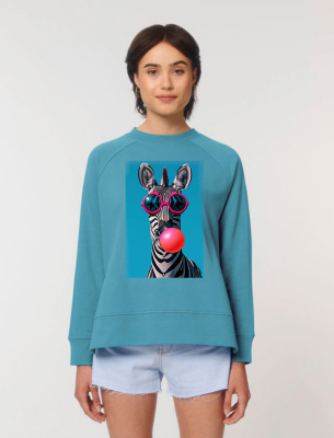 oversize Суичър със цепки zebra