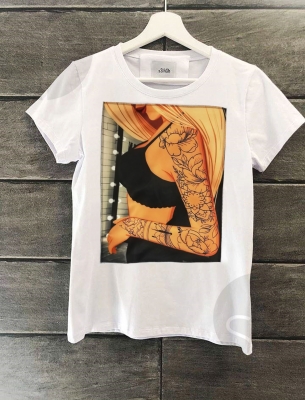 Дамска тениска Bad Girl бяла