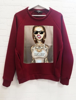 Суйтшърт  Tattoo Girl red
