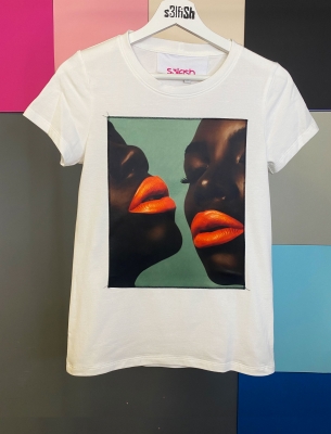 Дамска тениска Orange lips