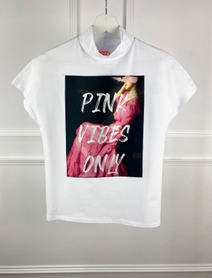 Поло с къс ръкав Only pink Vibes